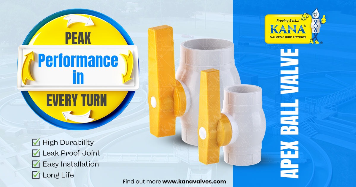 Best Quality UPVC & RPVC Apex Ball Valves ABS Handle by KANA Valves