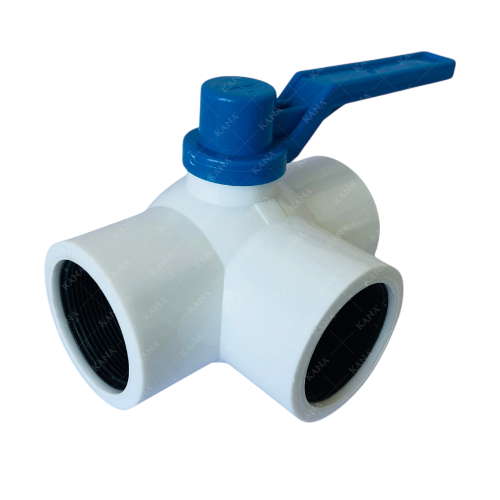 Three Way Ball Valves - White
