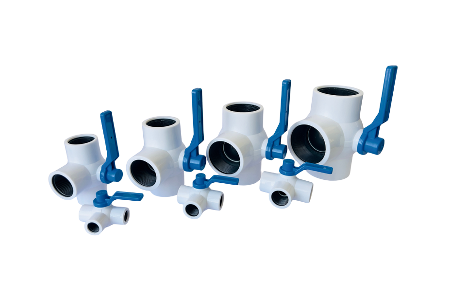 Agriculture 3-Way Ball valves - Solvent Socket (Plain) End